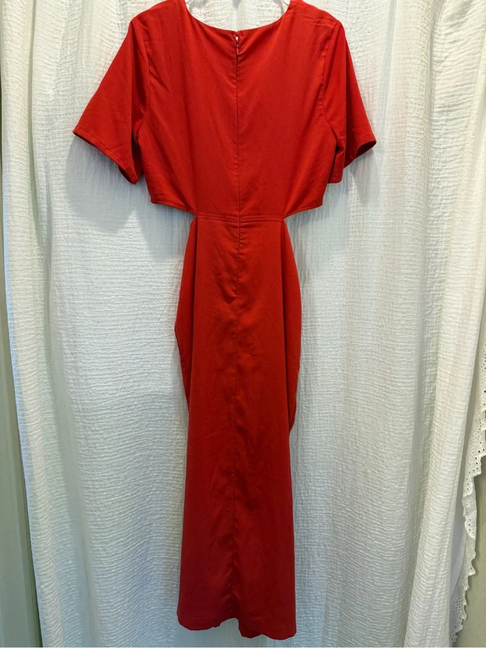 Abercrombie & Fitch Red Twist-Front Cutout Maxi Dress